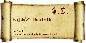 Hajdú Dominik névjegykártya